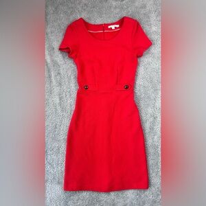 Biden Red Ottoman Ribbed Knit Sheath Dress Knee Length WW208 Sz 4L